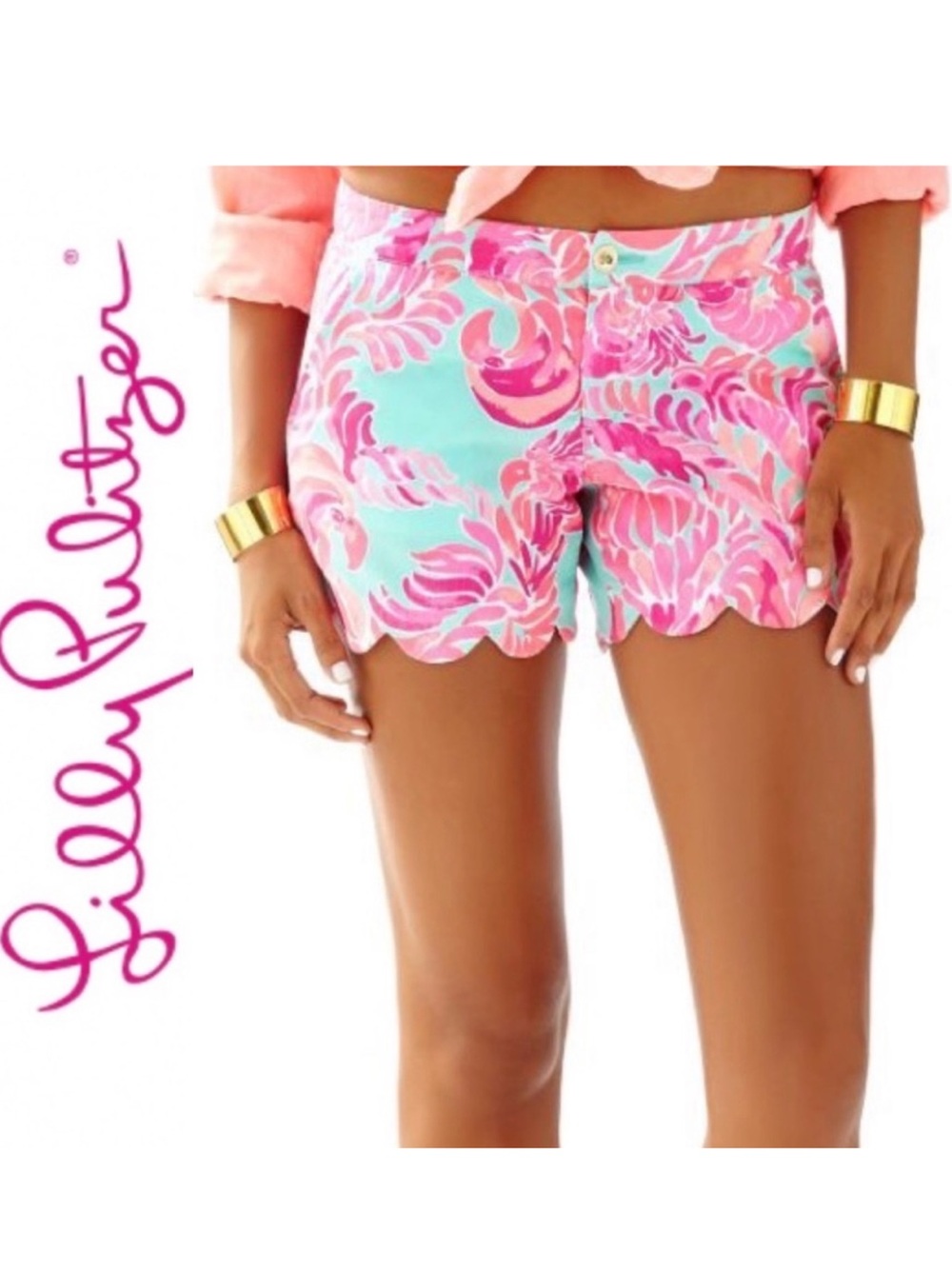 Lully Pulitzer Poolside Love Birds Buttercup Shorts Size: 8